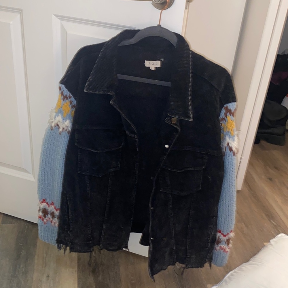 Jacket with sweater sleeves